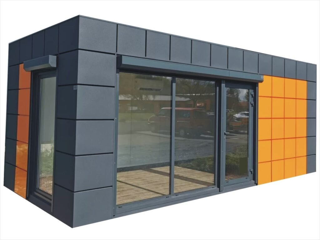 Bürocontainer kaufen Preise Container Büro Homeoffice Gartenbüro klein mit WC Heizung Klima Kosten Tiny Office Garten 10-20-40 Fuß nach Maß