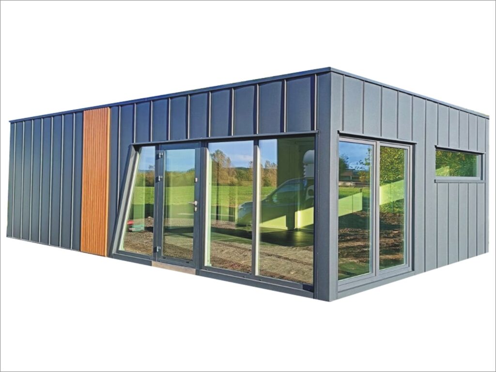 Bürocontainer mit WC kaufen Preise Container Büro mit Bad Dusche Küche Kosten schlüsselfertig Containerbüro Kosten Gartenhaus Office Gartenbüro Glasfront