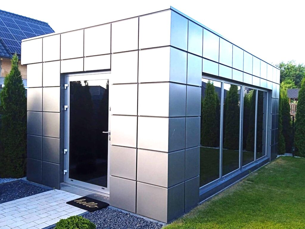 Bürocontainer mit WC kaufen Preise Container Büro mit Bad Dusche und Küche Kosten Ideen schlüsselfertig Containerbüro Gartenhaus Office Gartenbüro Glasfront neu