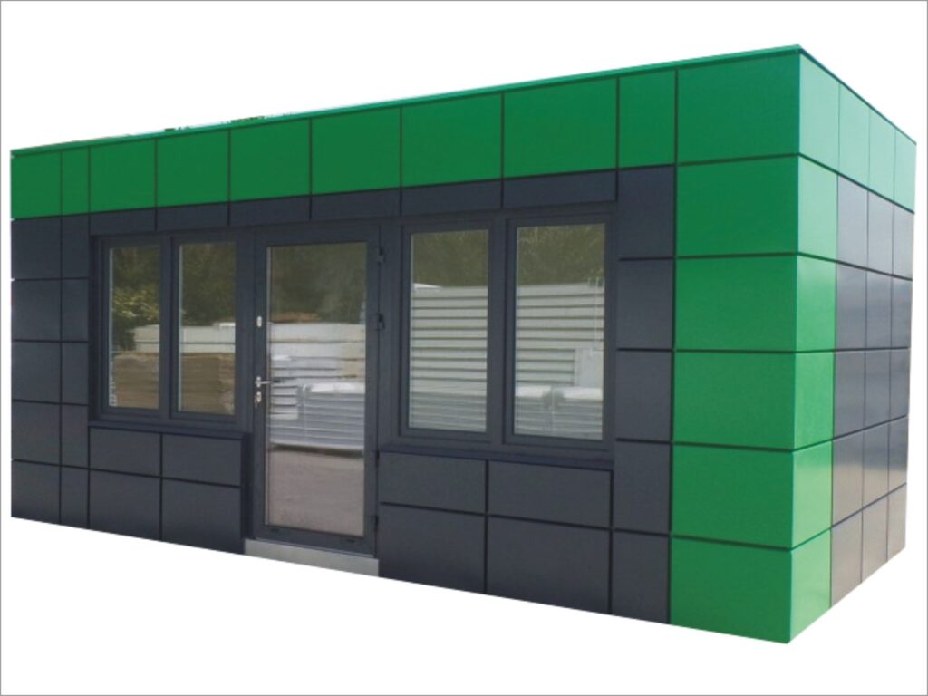 Bürocontainer mit WC kaufen Preise Container Büro mit Bad Dusche und Küche Kosten schlüsselfertig Containerbüro Gartenhaus Homeoffice Gartenbüro Glasfront