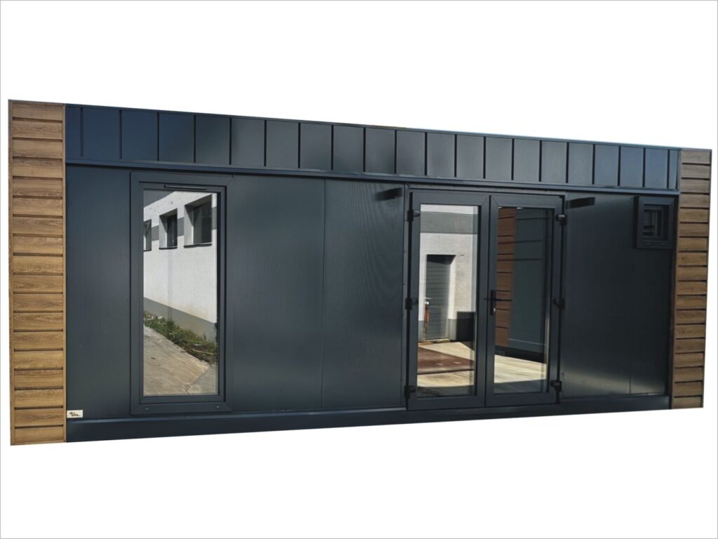 Container als Gartenhaus kaufen 20 Fuß umbauen Genehmigung Baugenehmigung isoliert gedämmt beheizt Preise Gästehaus Bürocontainer mit WC Bad Küche