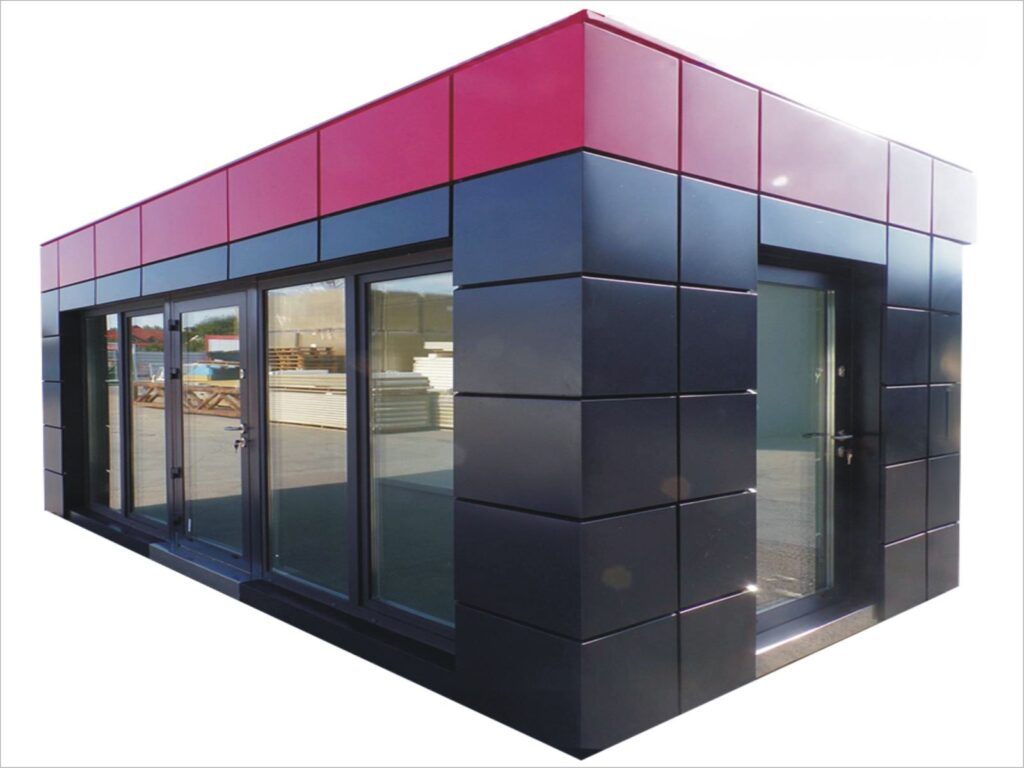 Imbisscontainer Preise kaufen komplett Imbiss Pavillon mit WC Kiosk Container Verkaufspavillon Hofladen Kosten Gastro Container Foodcontainer