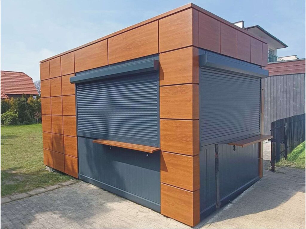 Imbisscontainer kaufen Preise komplett Imbiss Pavillon Kiosk Container Verkaufspavillon Hofladen Kosten Gastro Container Foodcontainer