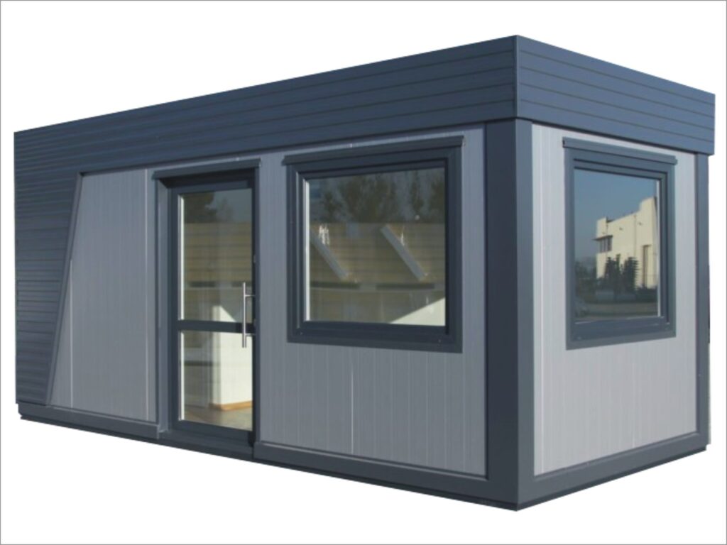 Tiny House Büro Container ganzjährig bewohnbar neu kaufen Preis mit Küche & Bad modern winterfest schlüsselfertig Minihaus Garten Kosten Tinyhaus Preise in der Nähe