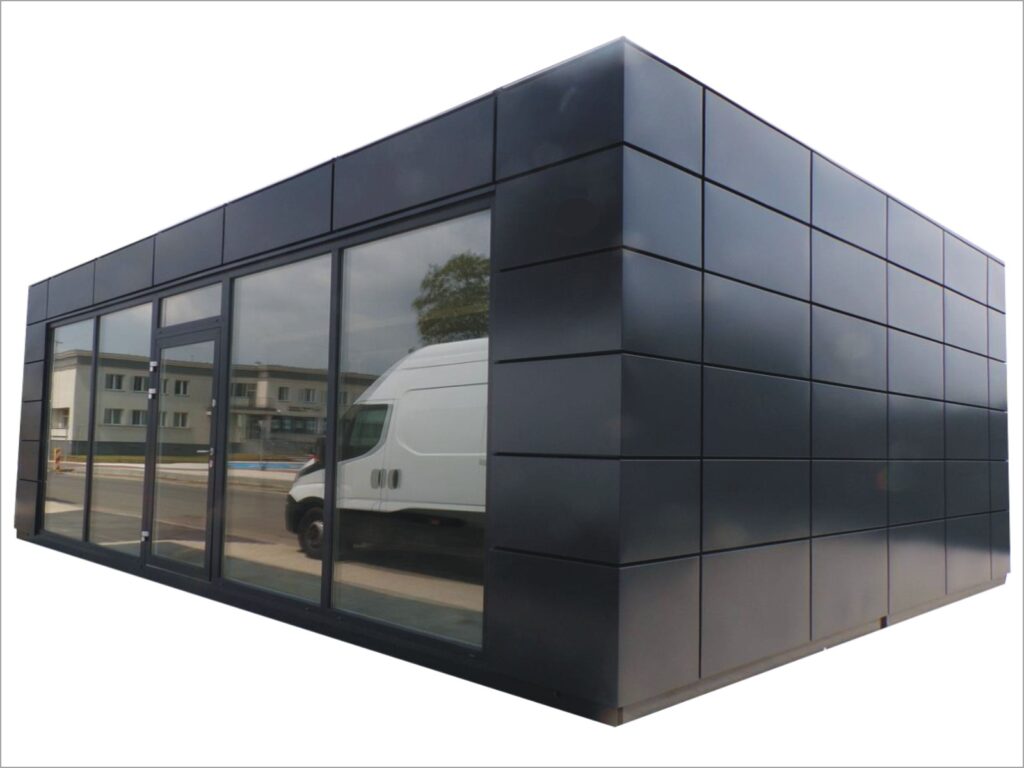 Tiny House Bürocontainer ganzjährig bewohnbar kaufen Preis mit Küche & Bad modern winterfest schlüsselfertig Minihaus Garten Kosten Tinyhaus Preise in der Nähe