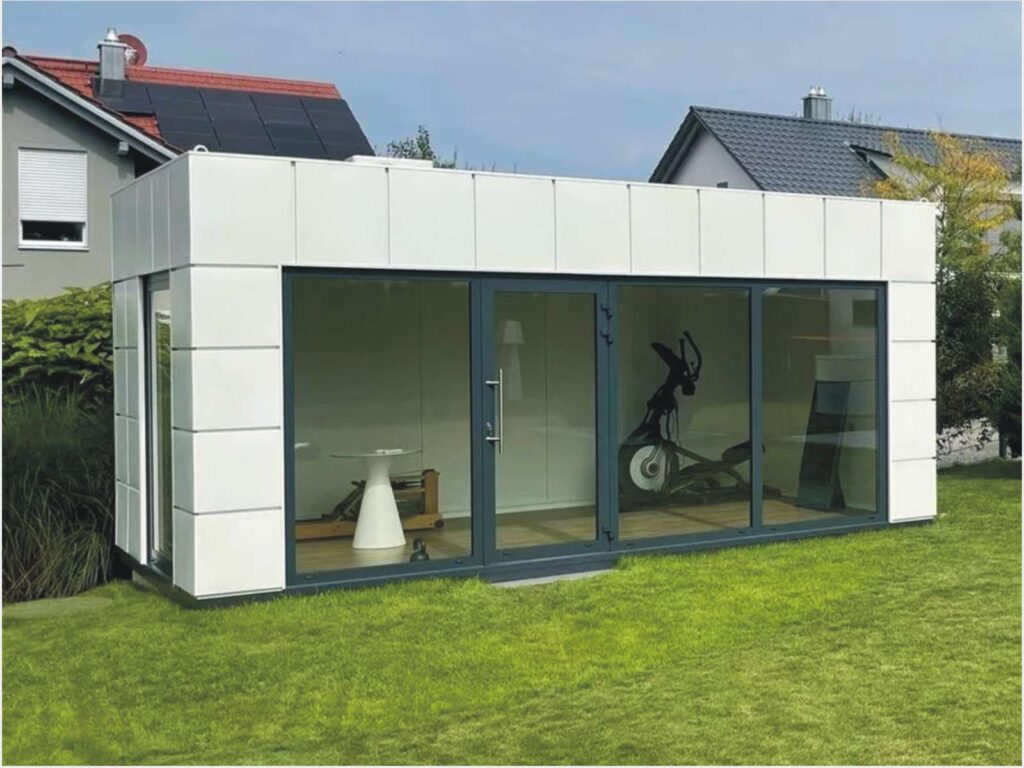 Tiny House Fitness Gym ganzjährig bewohnbar kaufen Preis mit Küche & Bad Container modern winterfest schlüsselfertig Minihaus Kosten Tinyhaus Preise in der Nähe Gästehaus