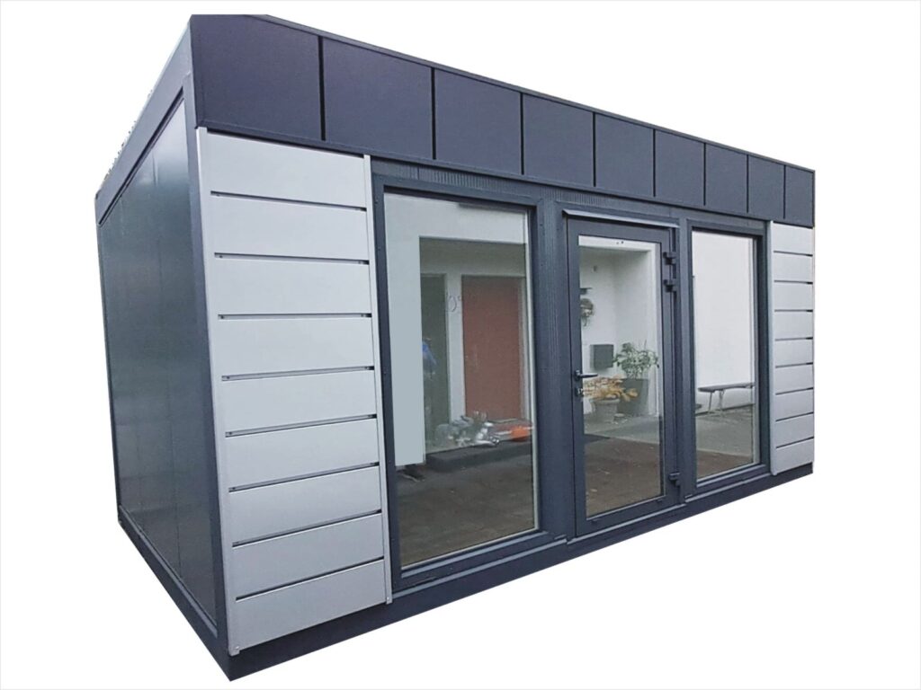 Gebrauchte Bürocontainer Preise kaufen 10 20 Fuß aus Polen 6x3m mit WC und Küche Container Büro Containerbüro Gartenhaus Homeoffice Gartenbüro modern Glas