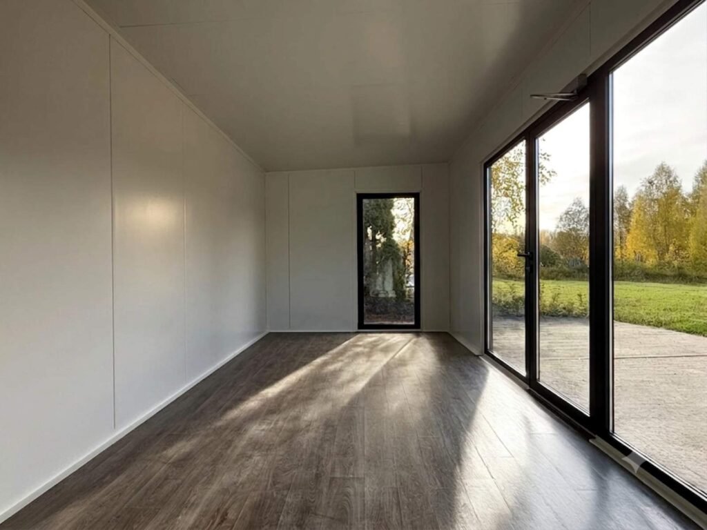 Bürocontainer kaufen Wohncontainer winterfest Gartenhaus Container Tiny House Musterhaus Abverkauf sofort lieferbar ganzjährig innen neu