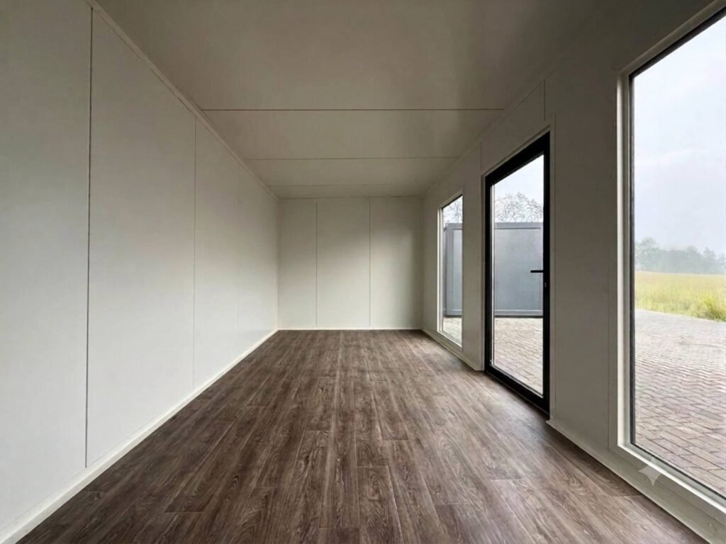 Bürocontainer kaufen Wohncontainer winterfest Gartenhaus Container Tiny House Musterhaus Abverkauf sofort lieferbar verfügbar ganzjährig bewohnbar isoliert innen
