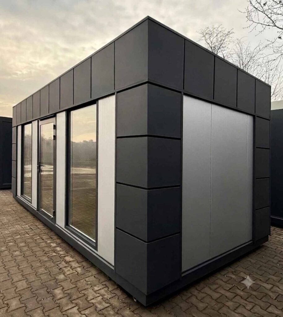 Bürocontainer kaufen Wohncontainer winterfest Gartenhaus Container Tiny House Musterhaus Abverkauf sofort lieferbar verfügbar ganzjährig bewohnbar isoliert neu