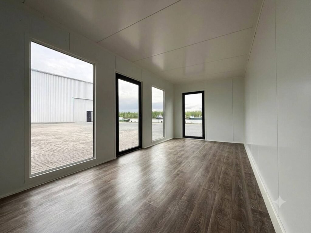 Bürocontainer kaufen Wohncontainer winterfest Gartenhaus Container Tiny House Musterhaus Abverkauf sofort lieferbar verfügbar ganzjährig bewohnbar isoliert neu innen