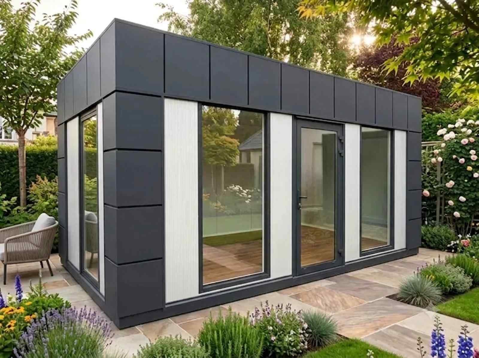 Bürocontainer kaufen Wohncontainer winterfest Gartenhaus Container Tiny House Musterhaus Abverkauf sofort lieferbar verfügbar ganzjährig bewohnbar isoliert
