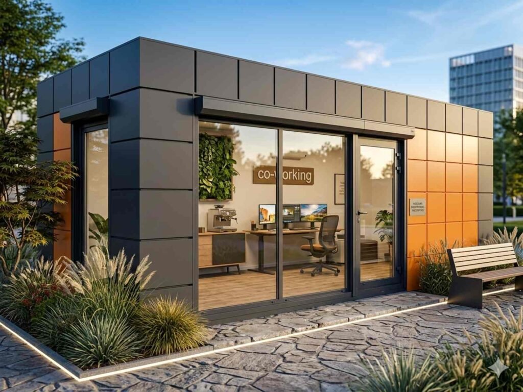 Bürocontainer kaufen mit WC und Küche Kosten Container Büro Preis schlüsselfertig Containerbüro Tiny Home Office Gartenbüro 10 16 20 40 Fuß Maßanfertigung preium luxus