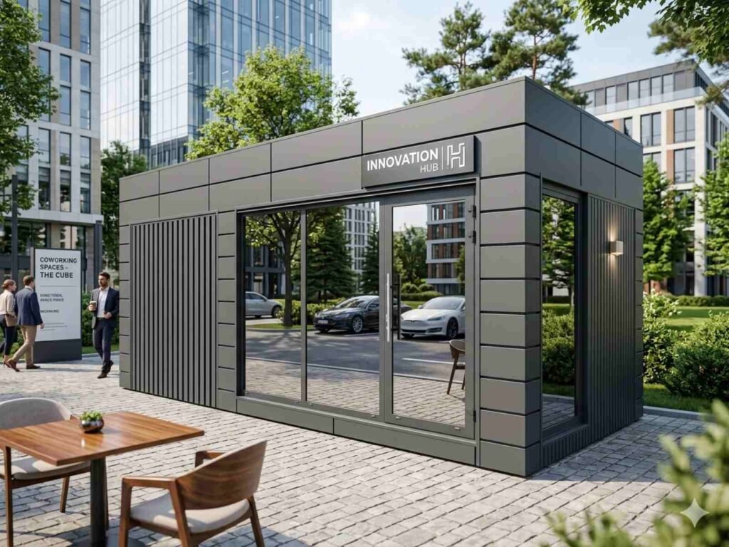 Bürocontainer kaufen mit WC und Küche Kosten Container Büro Preis schlüsselfertig Containerbüro Tiny Home Office Gartenbüro 10 20 40 Fuß luxus premium Maßanfertigung Idee