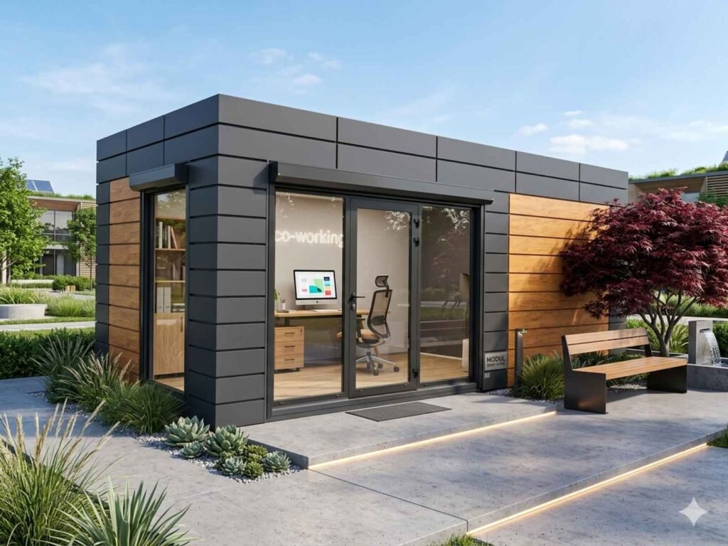 Bürocontainer kaufen mit WC und Küche Kosten Container Büro Preis schlüsselfertig Containerbüro Tiny Homeoffice Gartenbüro 10 20 40 Fuß 12 15 18 21 24 25 27 30 50 qm m2