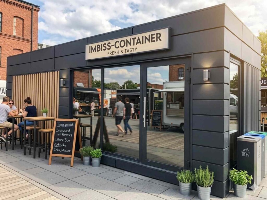 Imbisscontainer kaufen Preise Verkaufscontainer Kiosk Kosten klein Verkaufspavillonmit WC mobil Hofladen Container Gastro schlüsselfertig nach Maß Ideen