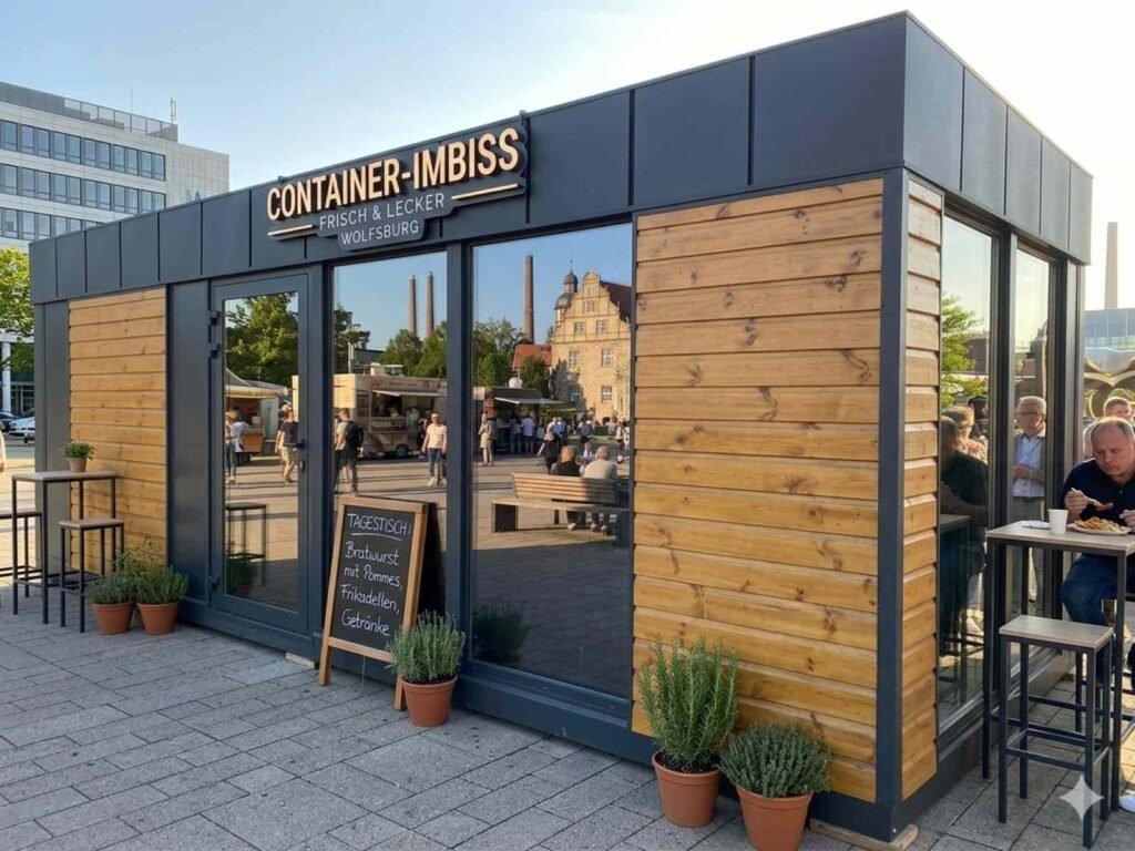 Imbisscontainer kaufen Preise Verkaufscontainer Kiosk Kosten klein WC mobil Ideen Hofladen Container Gastro nach Maß schlüsselfertig Gastrocontainer