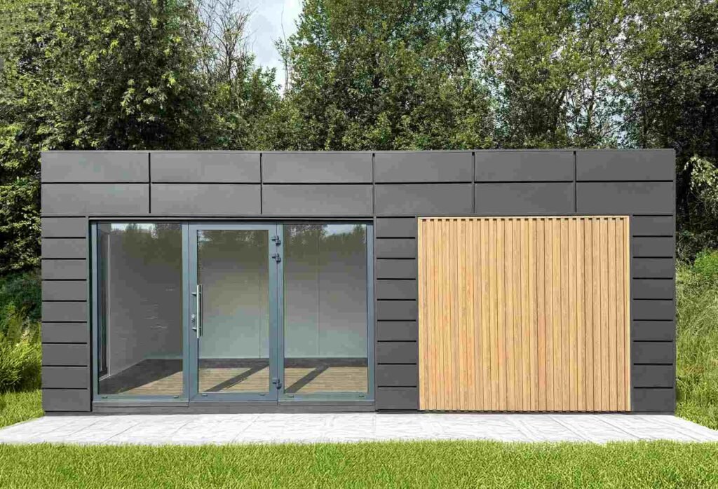 Wohncontainer Ausstellung Bürocontainer Abverkauf Tiny House Musterhaus Gartenhaus kaufen winterfest isoliert modern mit Küche und Bad WC Preise Maße neu