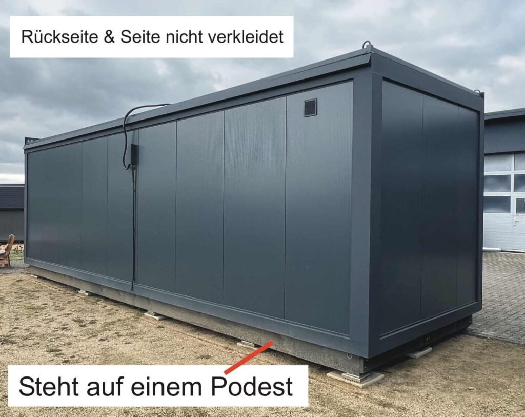 Wohncontainer Ausstellung Bürocontainer Abverkauf Tiny House Musterhaus Gartenhaus kaufen winterfest isoliert modern mit Küche und Bad WC Typ G27D neu