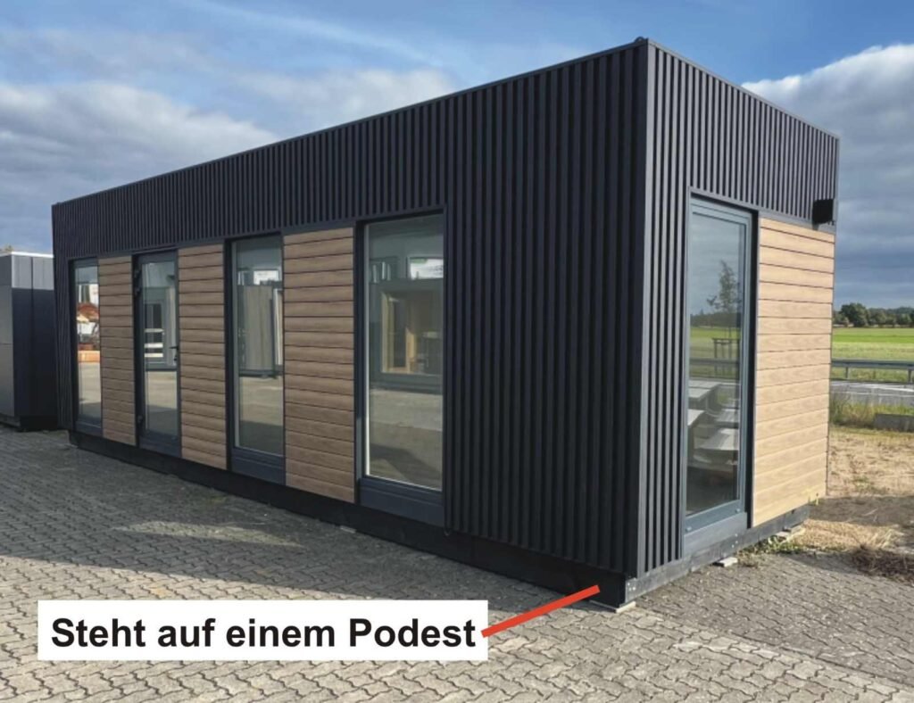 Wohncontainer Ausstellung Bürocontainer Abverkauf Tiny House Musterhaus Gartenhaus kaufen winterfest isoliert modern mit Küche und Bad WC neu Typ G27D
