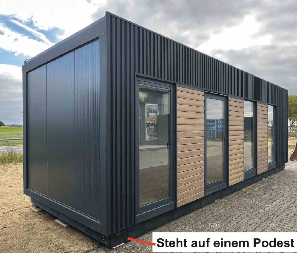 Wohncontainer Ausstellung Bürocontainer Abverkauf Tiny House Musterhaus Gartenhaus kaufen winterfest isoliert modern neu mit Küche und Bad WC Typ G27D